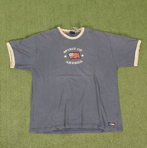 VINTAGE Spirit Of America Embroidered T Shirt Size XL